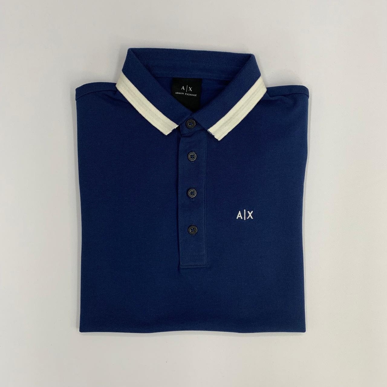 POLO ARMANI EXCHANGE HOMBRE COLOR AZUL MARINO CORTE REGULAR