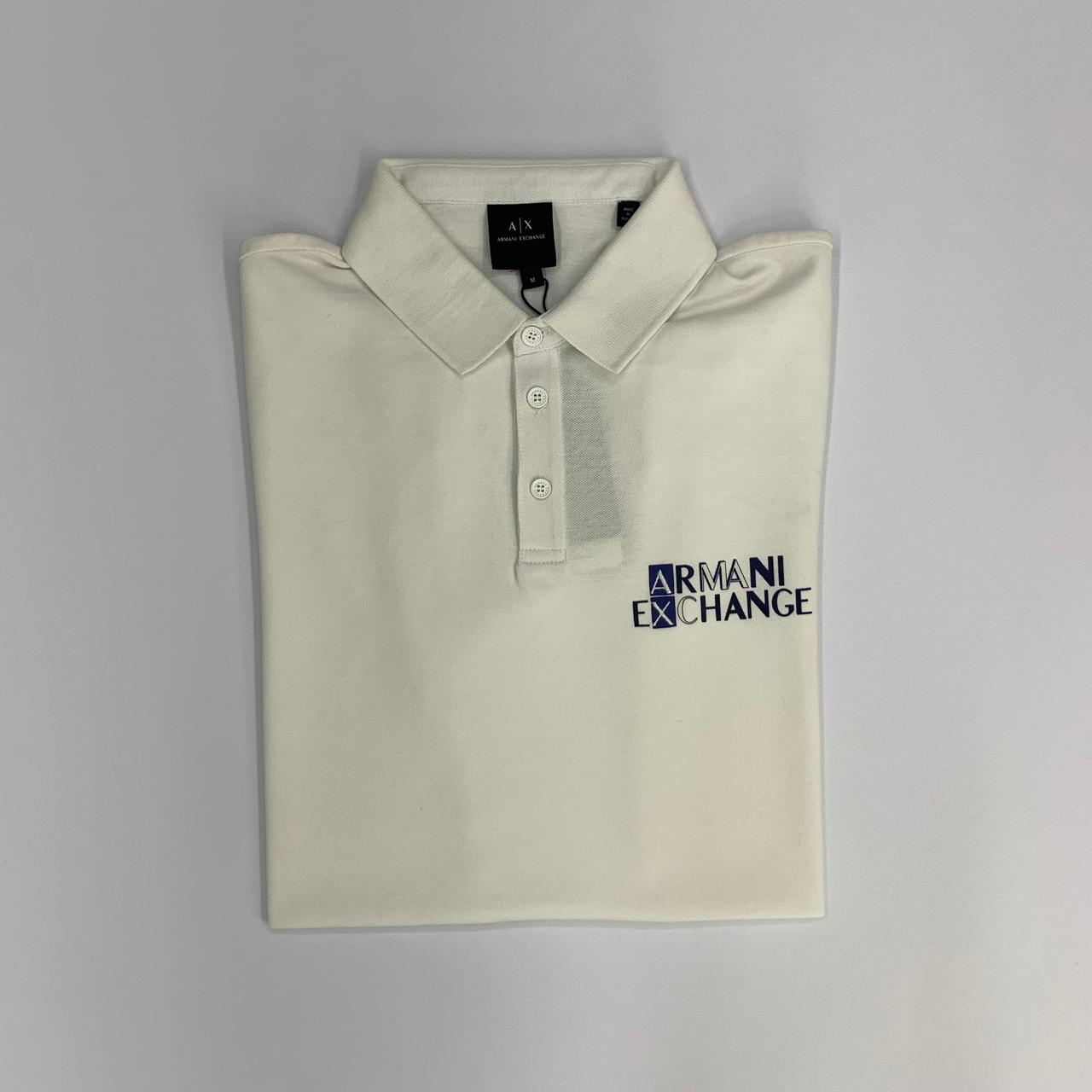 POLO ARMANI EXCHANGE HOMBRE COLOR BLANCO CORTE REGULAR
