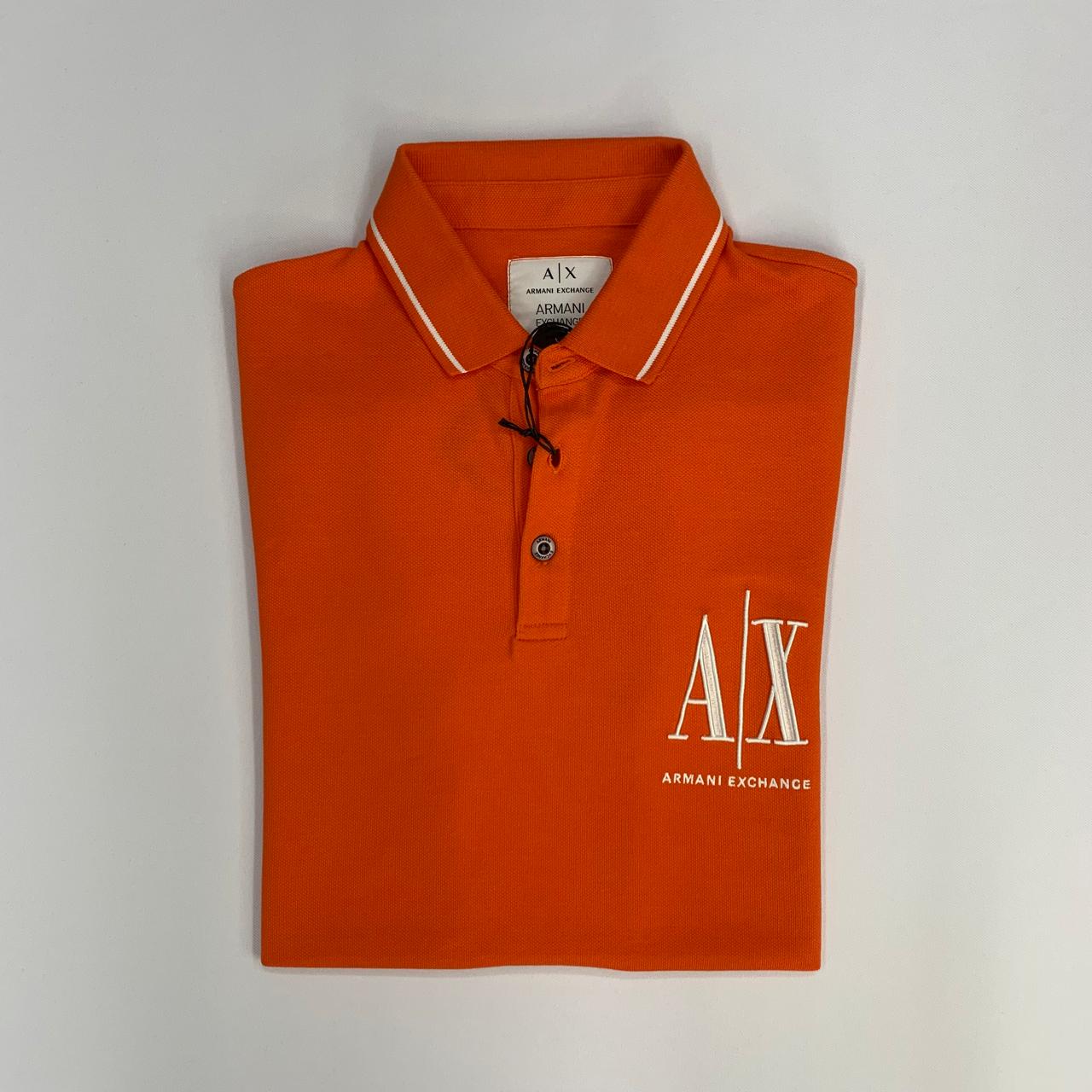 POLO ARMANI EXCHANGE HOMBRE COLOR NARANJA CORTE REGULAR
