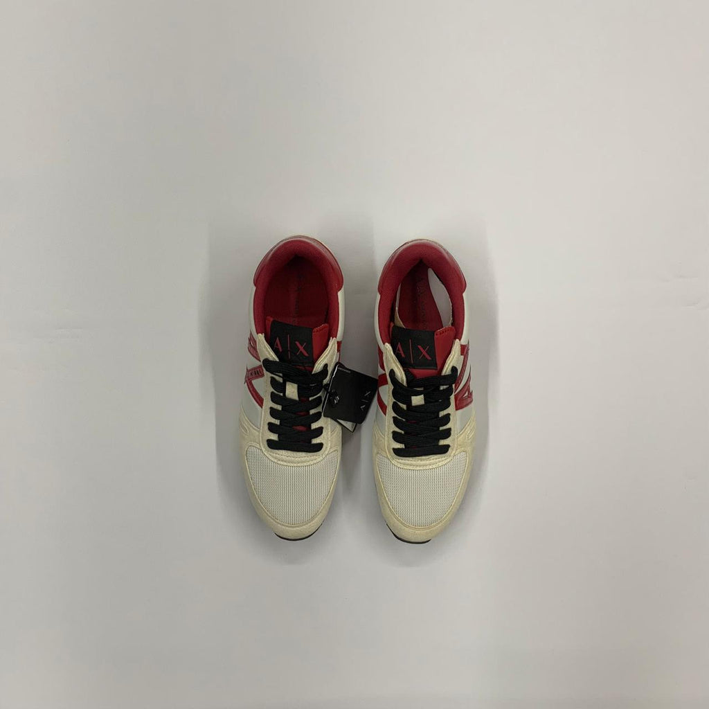 TENIS ARMANI EXCHANGE COLOR BLANCO CON ROJO